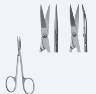 Ножиці, хірургічні, "Iris", для хірургії ока, прямі, гострокінцеві, загальна довжина 90 мм, 3 1/2"